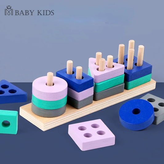 Montessori Toy Wooden Building Blocks